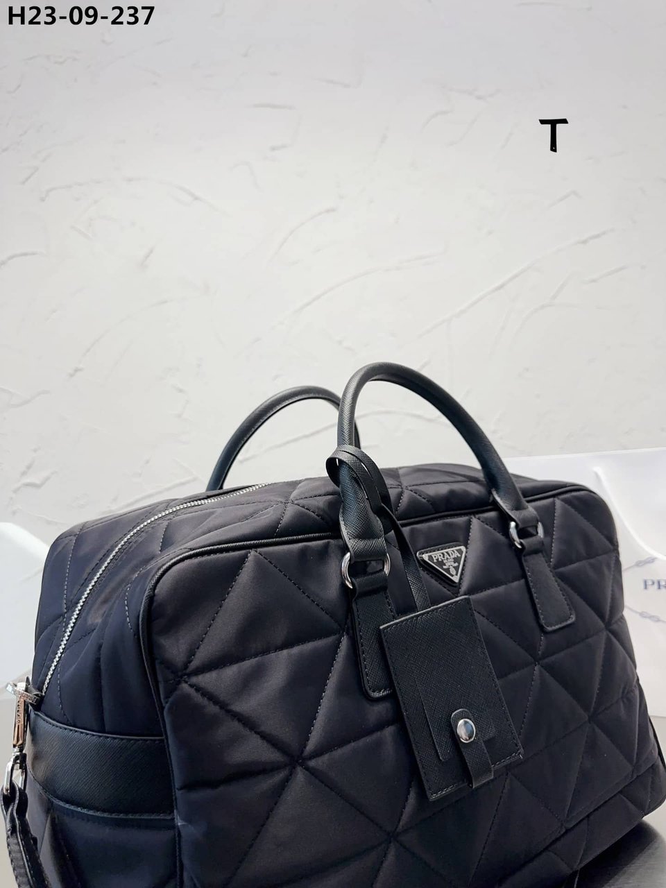 Prada Quilted Re Nylon Travel Bag Black 43Cm view 6