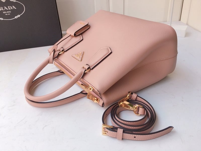Prada Large Galleria Saffiano Leather Bag In Cameo view 3