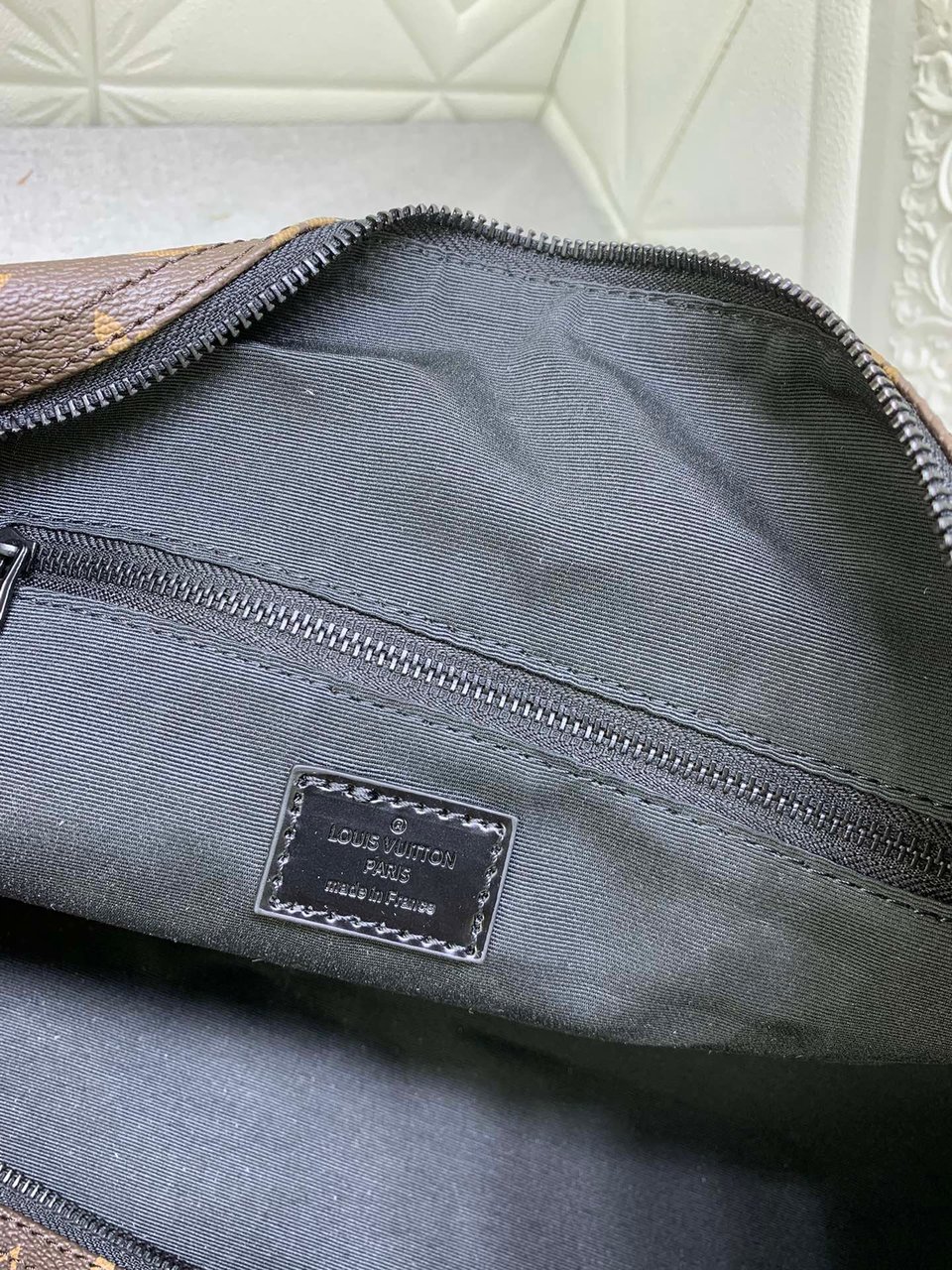 Louis Vuitton Keepall Bandouli Re 50 Brown And Purple Line Macassar Canvasm46257 view 4
