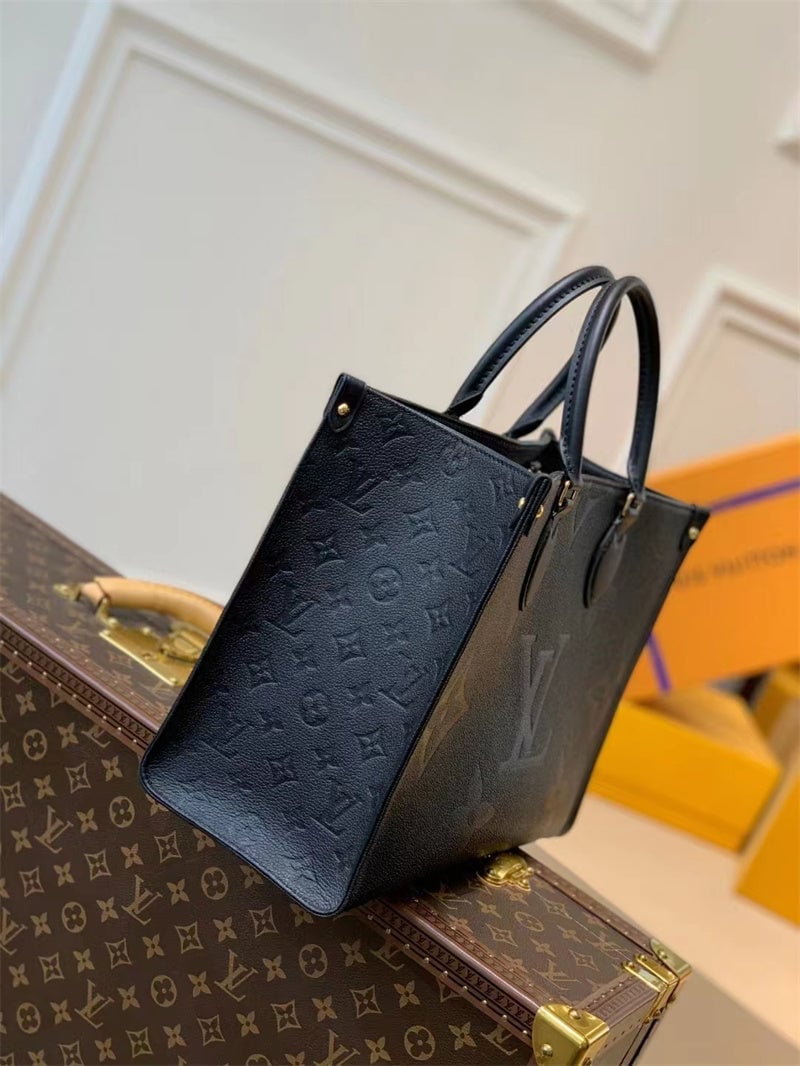 Louis Vuitton Onthego MM Bicolor Monogram Empreinte Leather Black M45595 35cm view 7