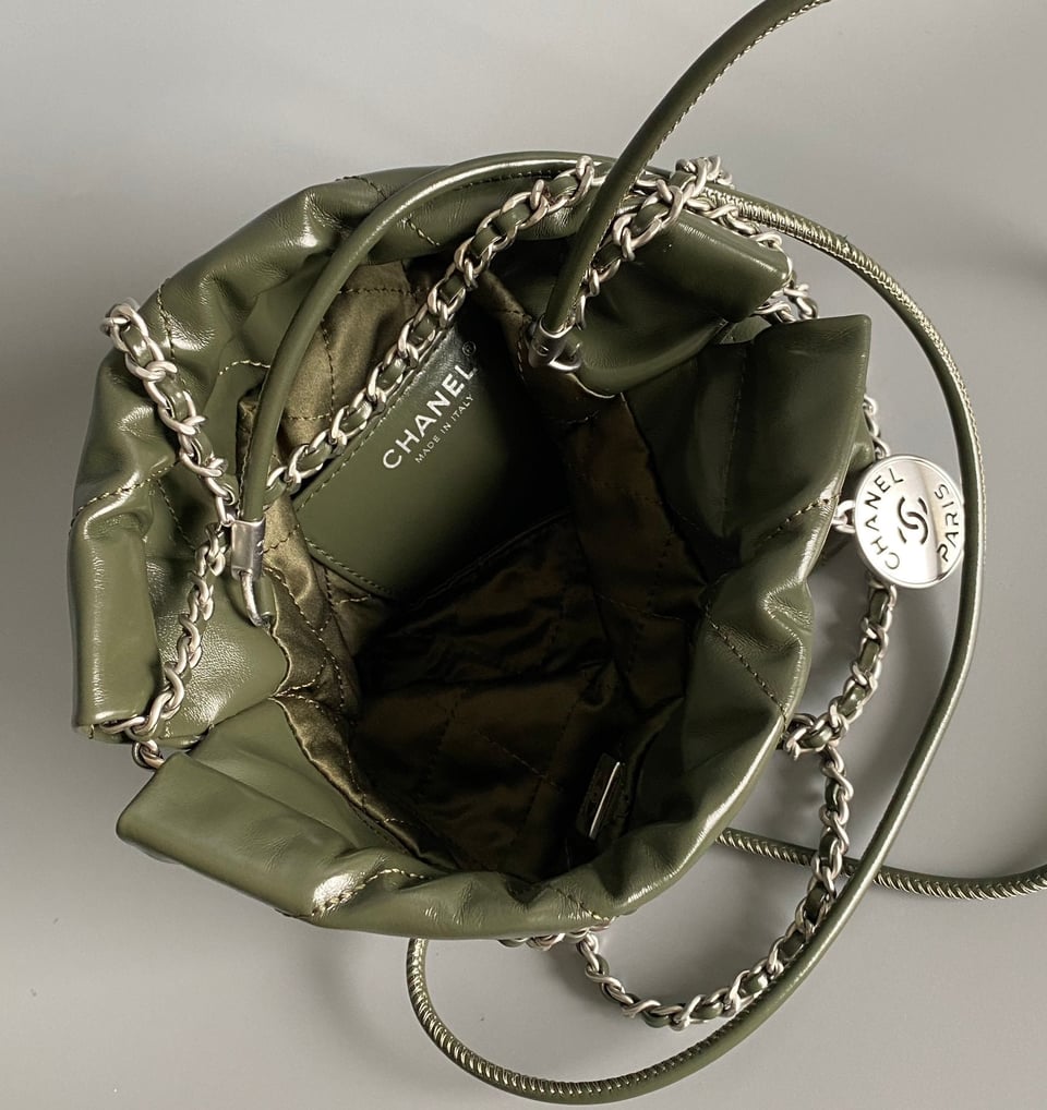 Chanel Hobo Mini 20Cm Olive Lambskin view 10