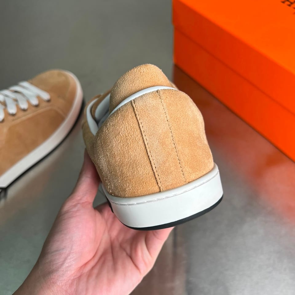 Hermes Kid Sneakers Beige Sable Color Goatskin H251933ZHC9400 view 5