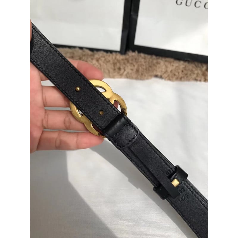 Gucci 20mm Leather Belt With Pearl Double G 453260 view 8