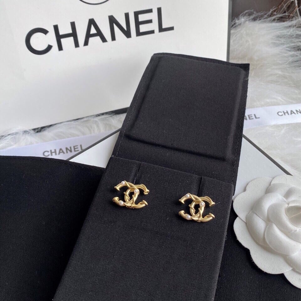 Chanel Cc Gold Earrings view 7