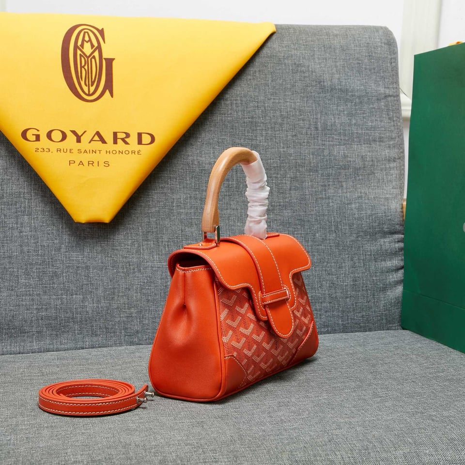 Goyard Saigon Souple Mini Bag Orange Canvas 20cm view 4