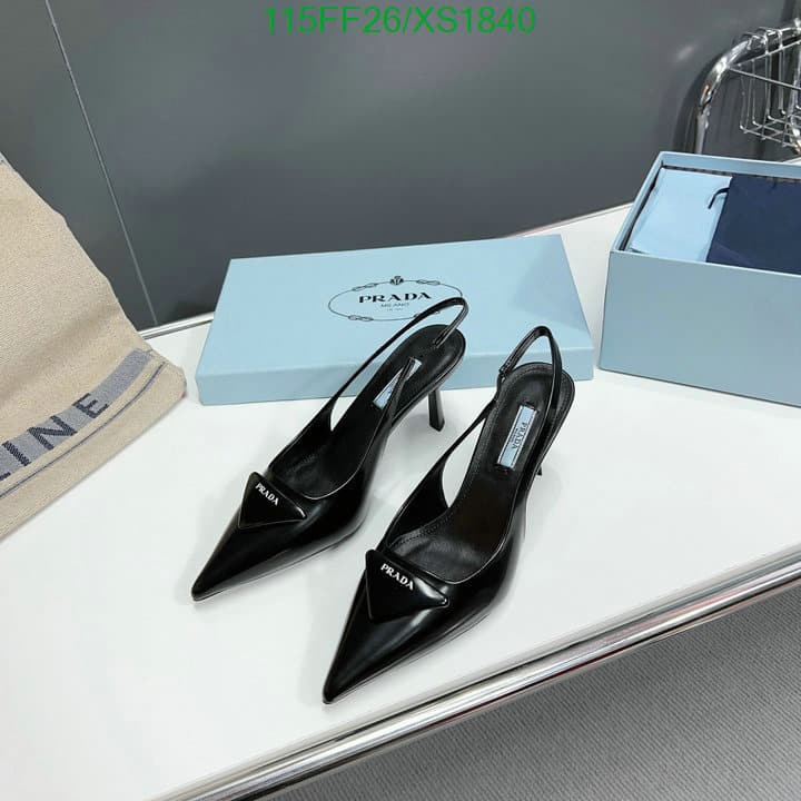 Prada Brushed Leather Slingback Pumps Black 1I901M055F0002F075 view 4