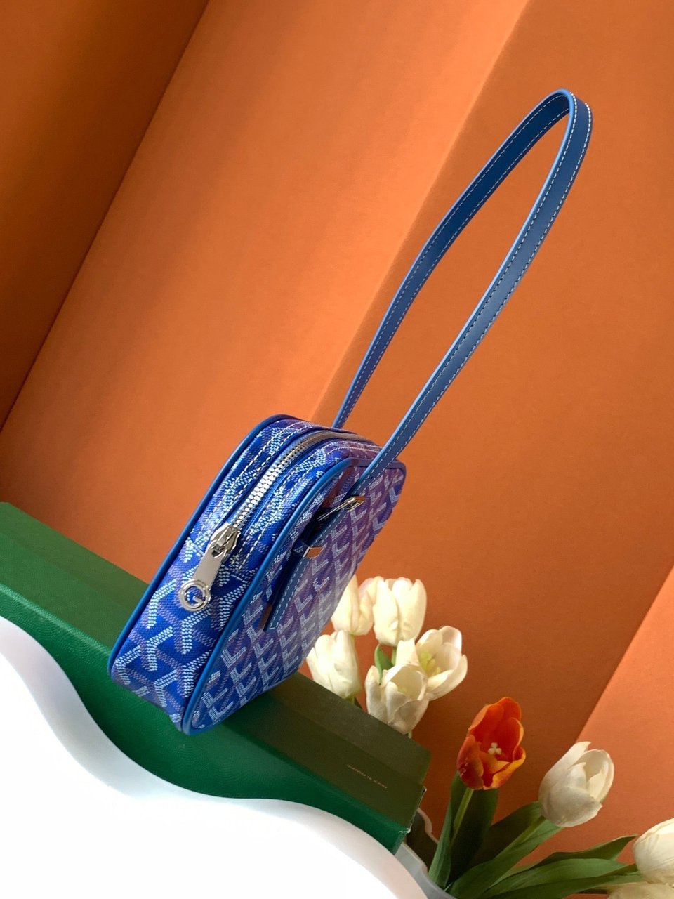 Goyard Yona Bag Coated MM 21Cm Sky Blue Canvas view 3