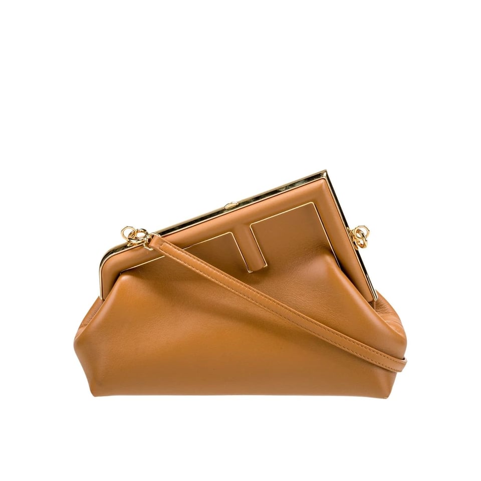 Fendi First Small Nappa Leather Bag Brown 26cm view 2