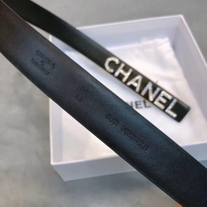 Chanel Calfskin Strass Logo Belt AA6700 view 3