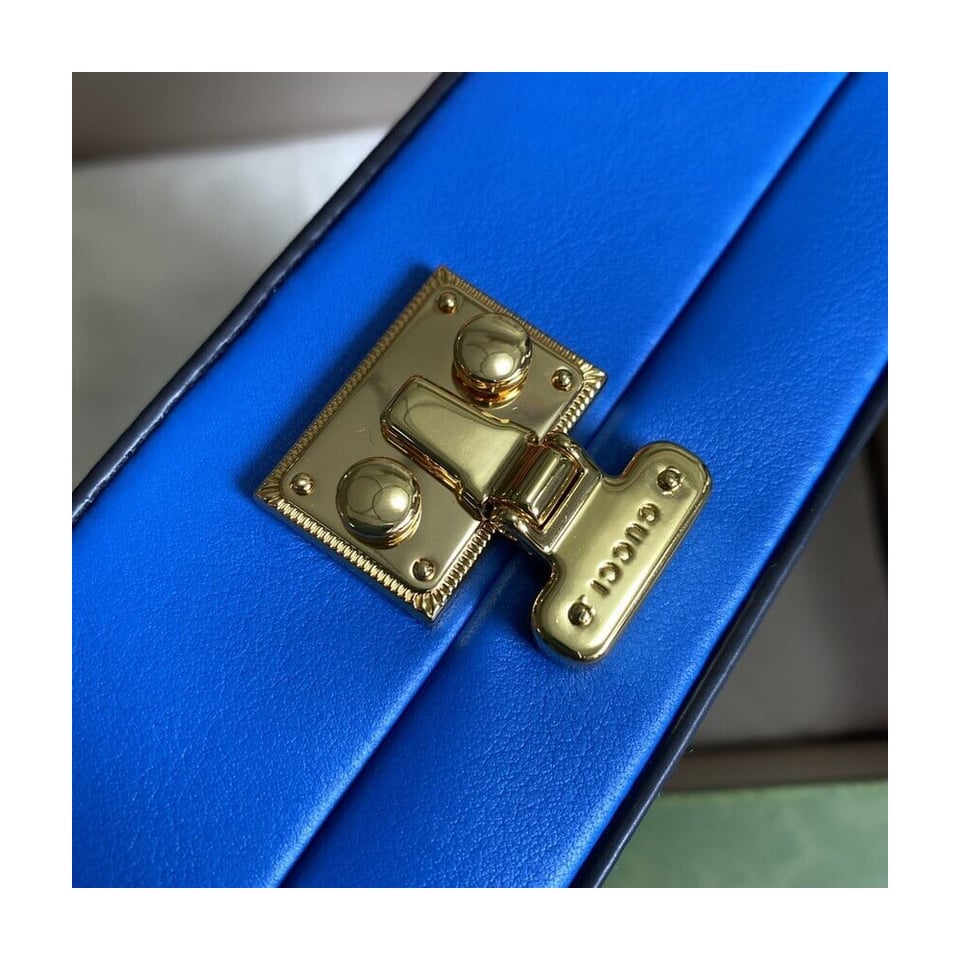 Gucci Interlocking G Mini Bag in Blue Leather view 8