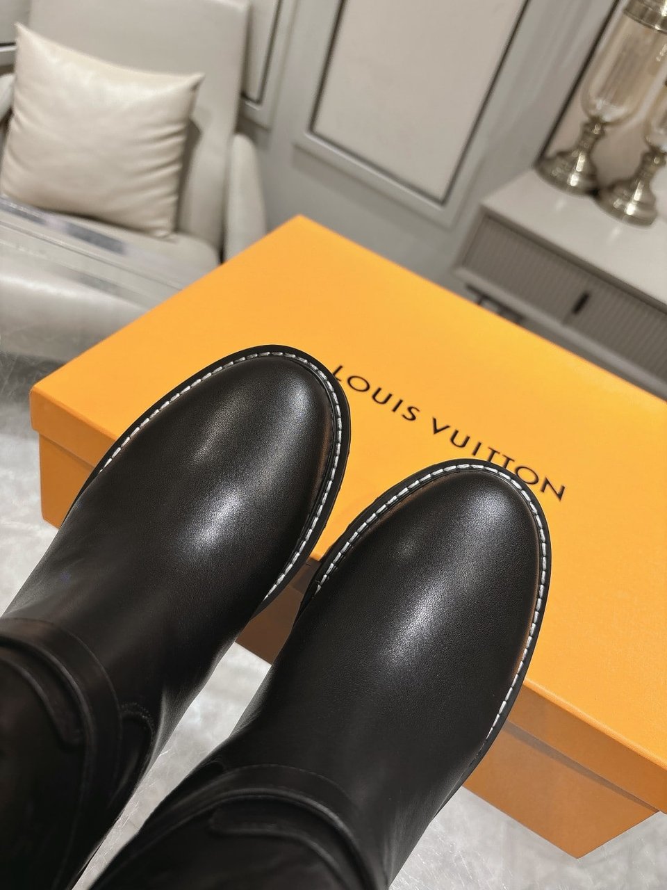 Louis Vuitton Territory Flat Ankle Boot Black 1Adcq1 view 8
