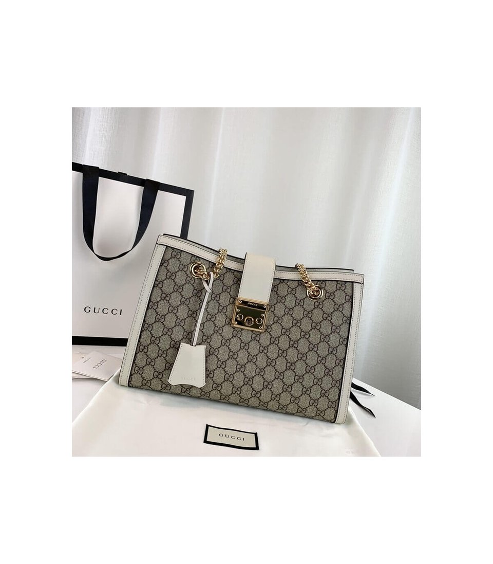 Gucci Padlock Medium GG Shoulder Bag White view 4