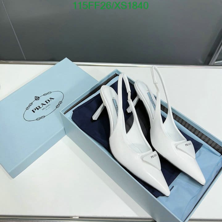 Prada Brushed Leather Slingback Pumps White 1I901M055F0009F075 view 11