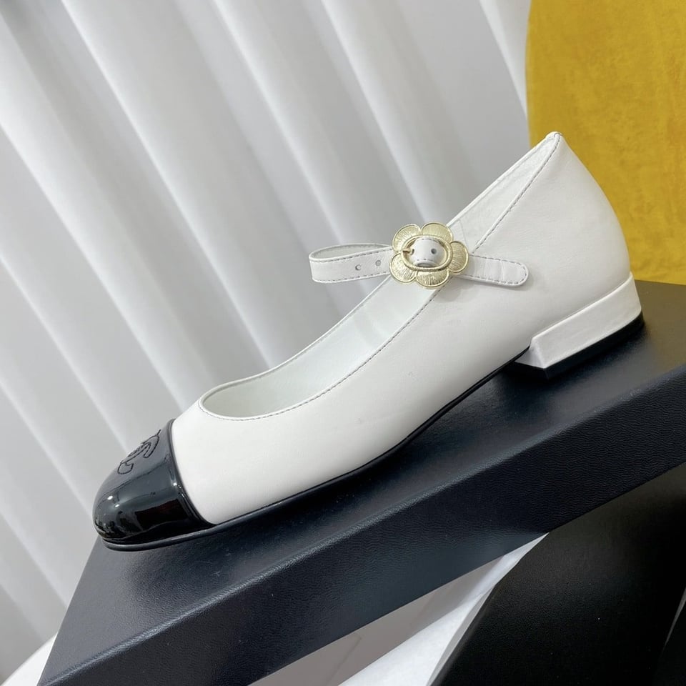 Chanel Mary Janes Black White view 5