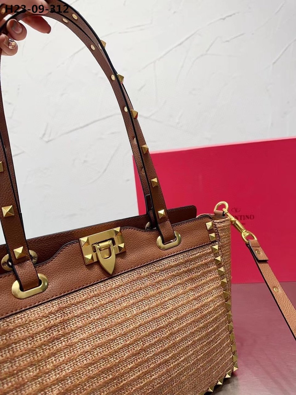Valentino Rockstud Tote Bag Brown 28Cm view 4