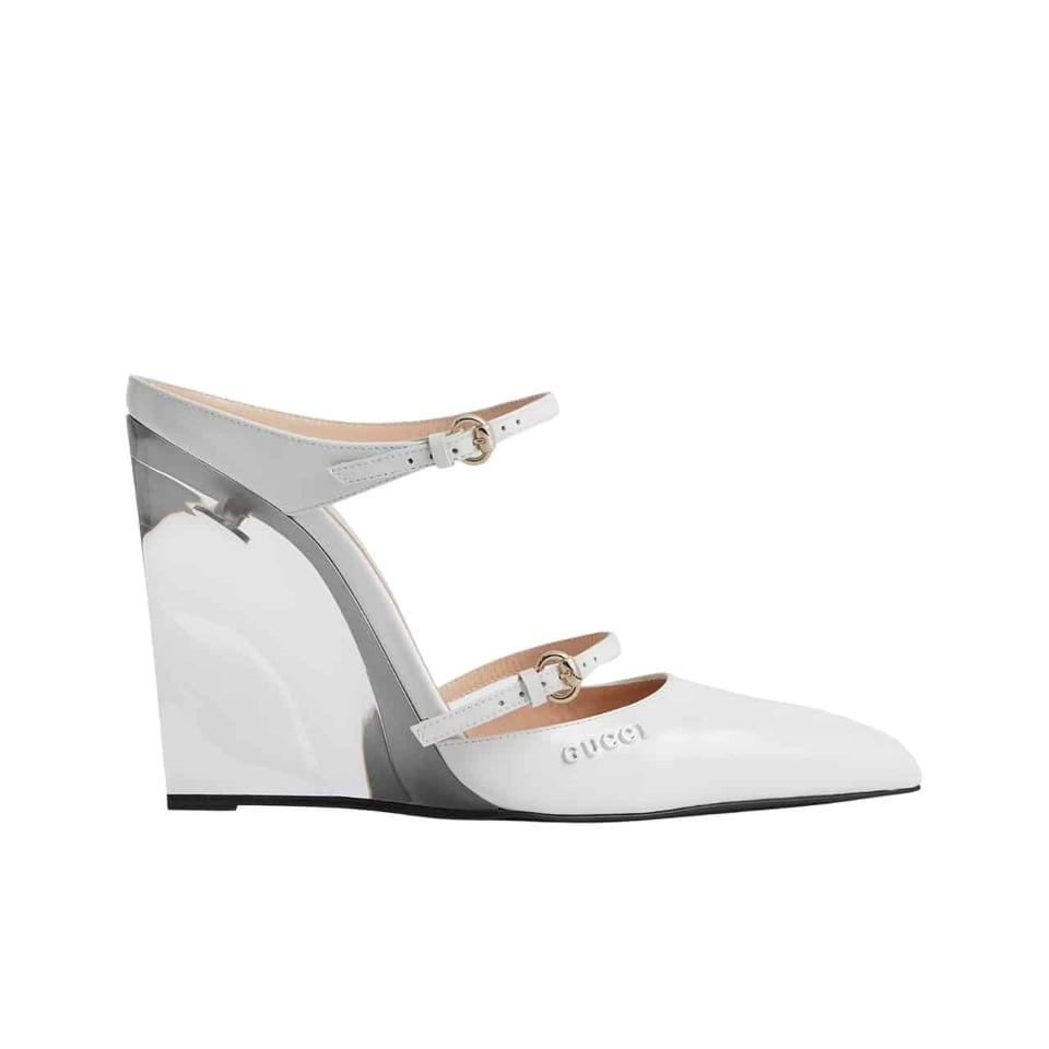 Gucci Women’S Wedge Mule White 827856 Clg00 9014