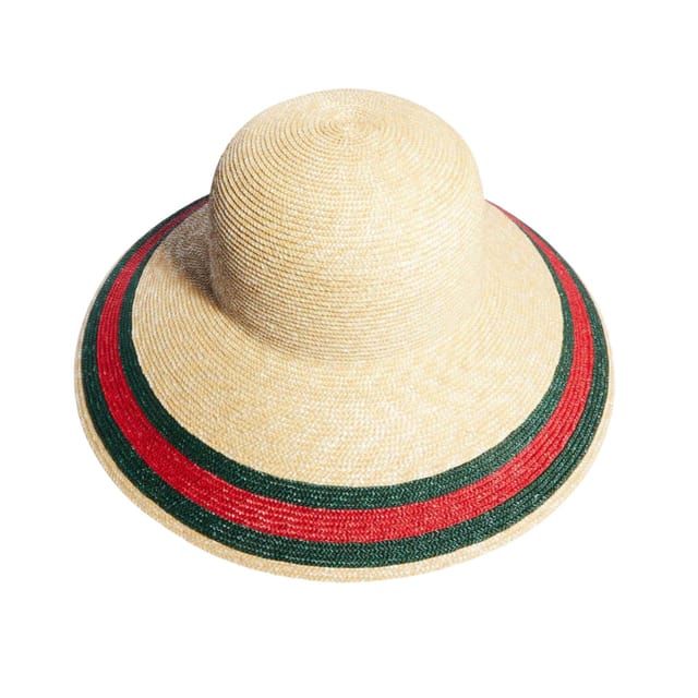 Gucci Woven Hat With Web Light Beige 876241 3HBMA 9666