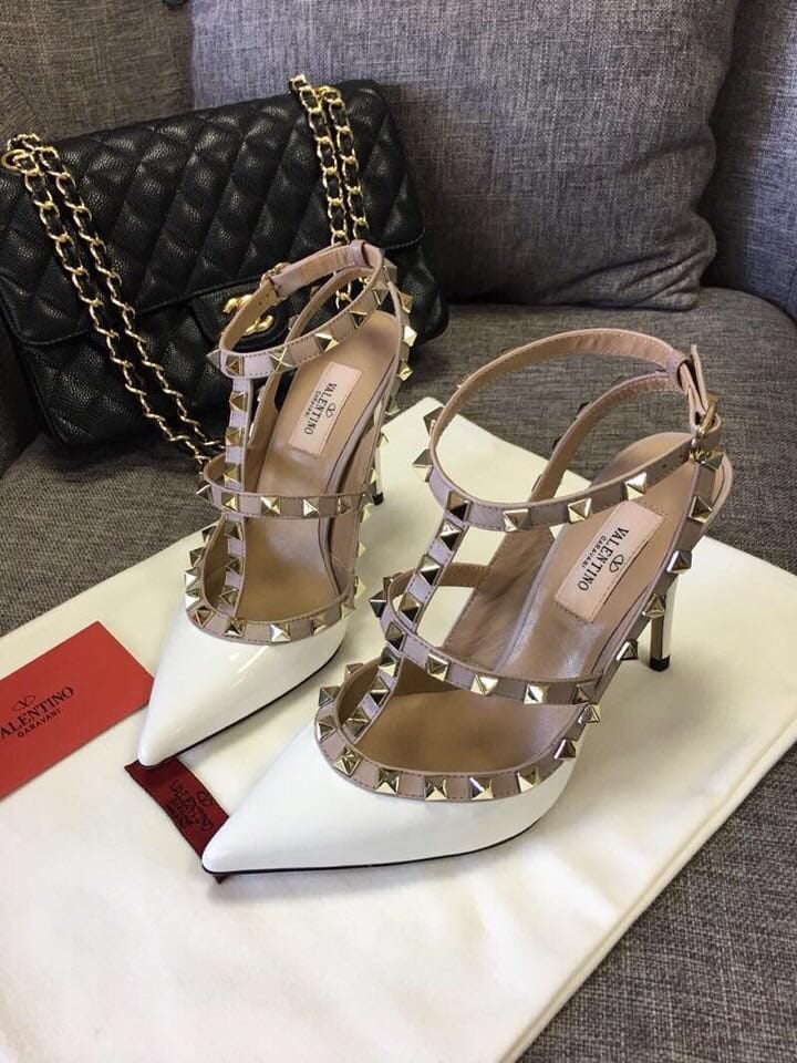 Valentino Patent Rockstud Caged Pump 100Mm Light Ivory Zw2S0393Vnwl62 view 11