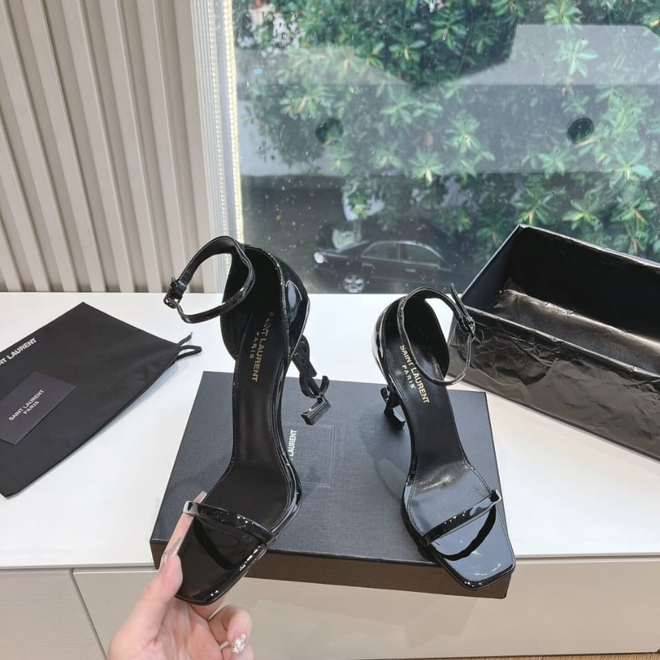 Saint Laurent Opyum Sandals In All Black 5576620Npvv1000 view 5