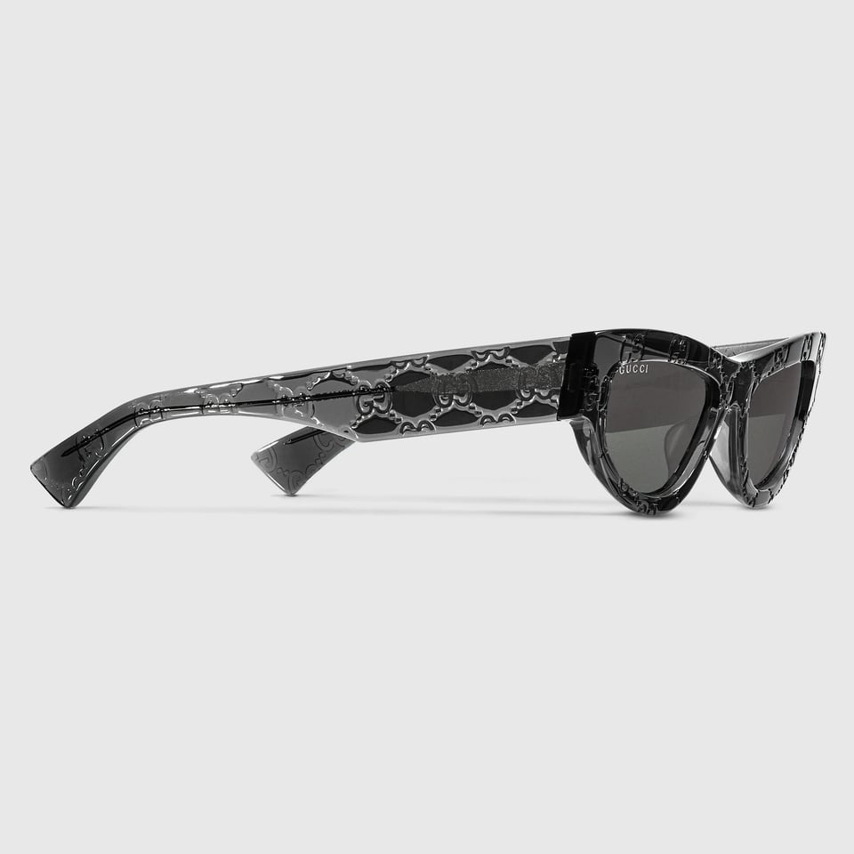 Gucci Dark Grey Cat Eye Sunglasses GG1834S view 3