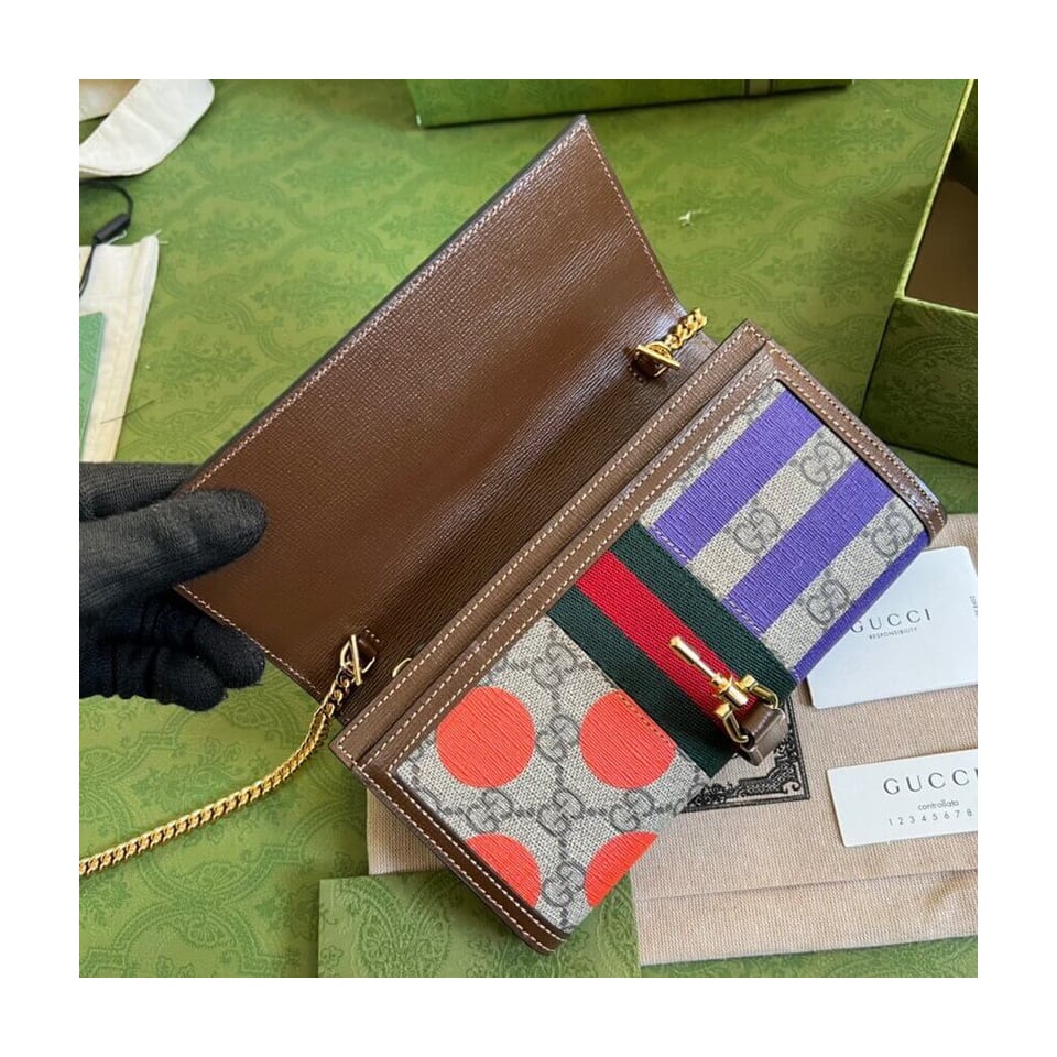 Gucci Jackie 1961 Chain Wallet With Geometric Print 19cm view 8