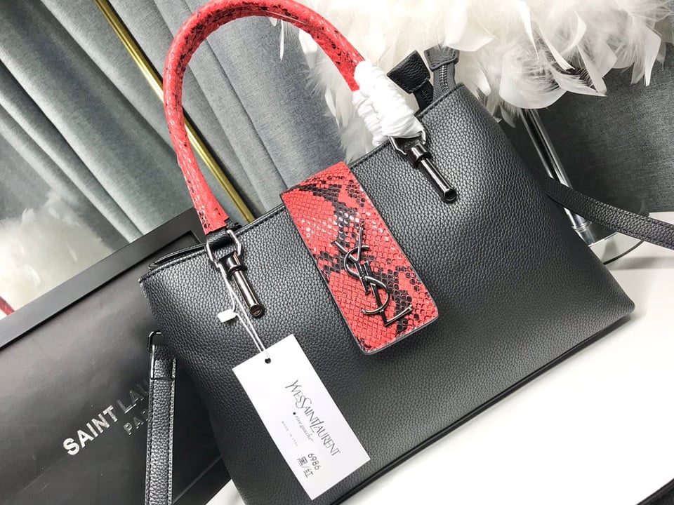 Saint Laurent Large Tote Bag Two Componentes Grandes Black view 5