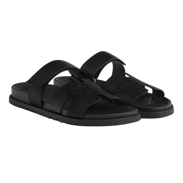 Hermes Chypre Sandal Noir Color Shiny Grained Calfskin H251885ZH01410