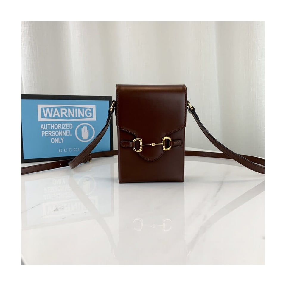 Gucci Horsebit 1955 Mini Bag in Brown Leather view 4