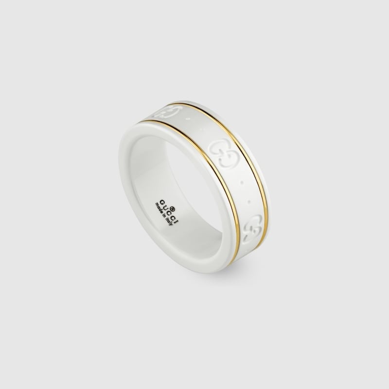 Gucci Icon Ring With Yellow Gold Interlocking G White view 4