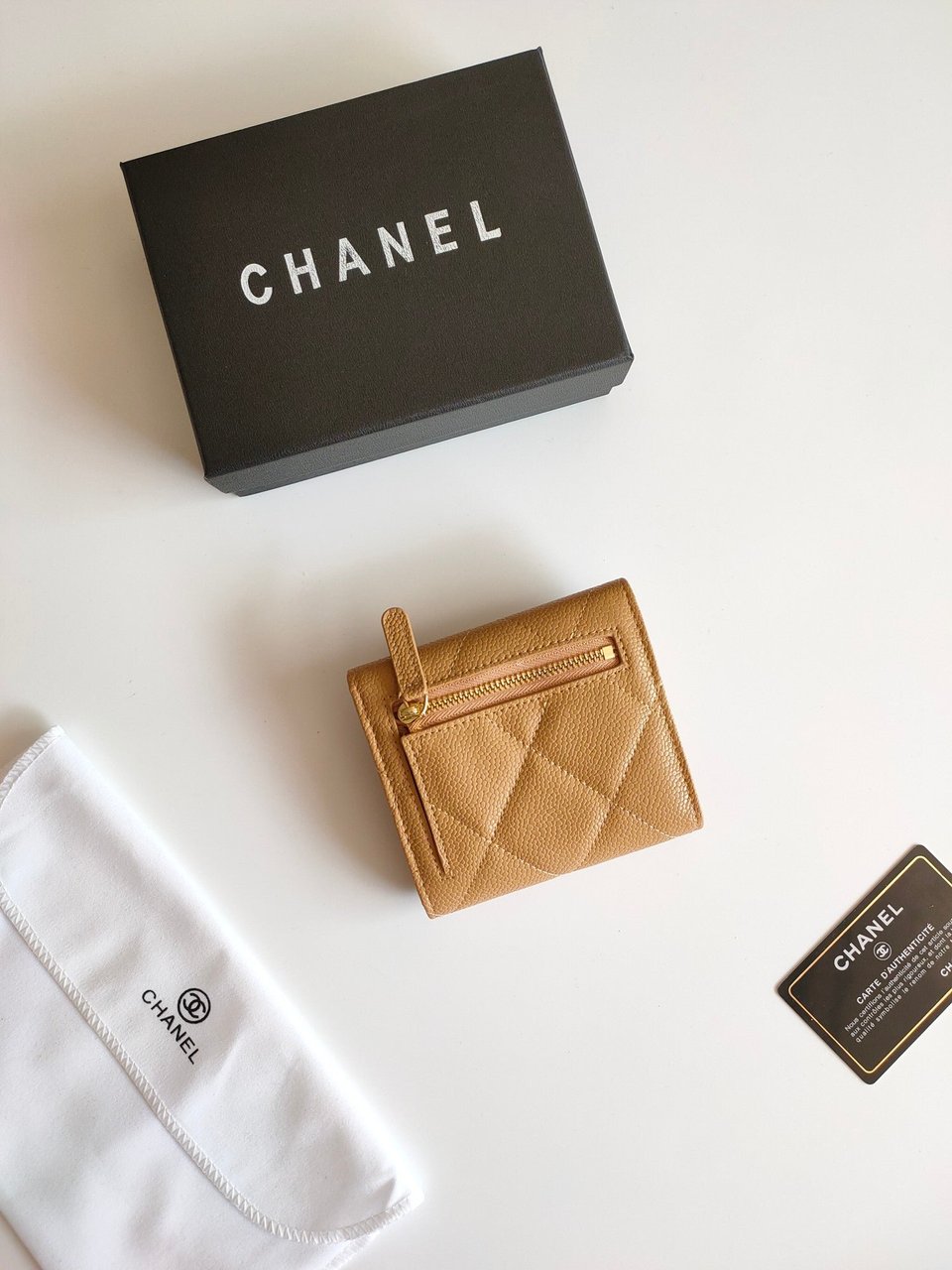 Chanel Square Purse 12 Amber Grained Calfskin Gold Icon view 8