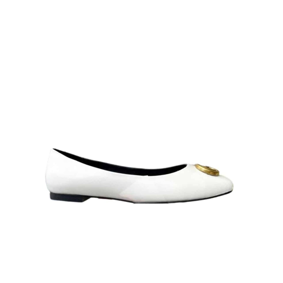 Gucci Women’S Ballet Flat With Gc Logo White view 2