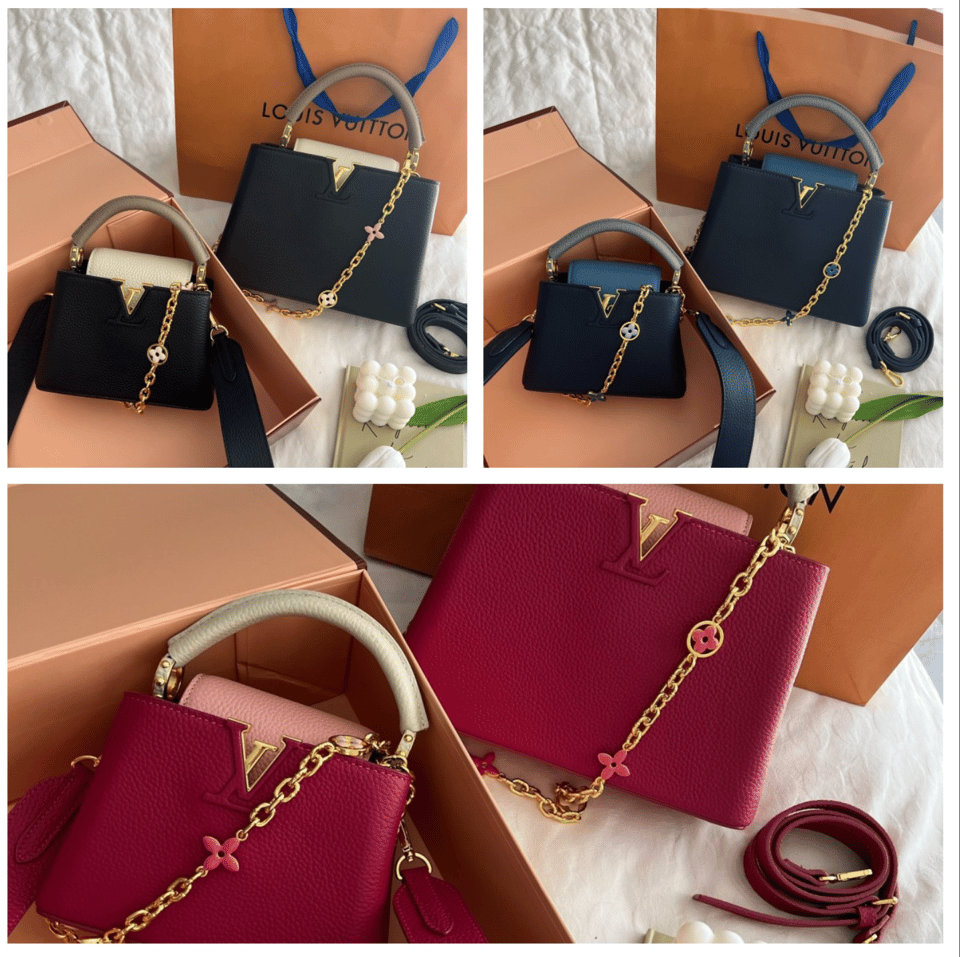 Louis Vuitton Capucines Mini Taurillon Cowhide Dark Pink 20Cm M20845 view 7