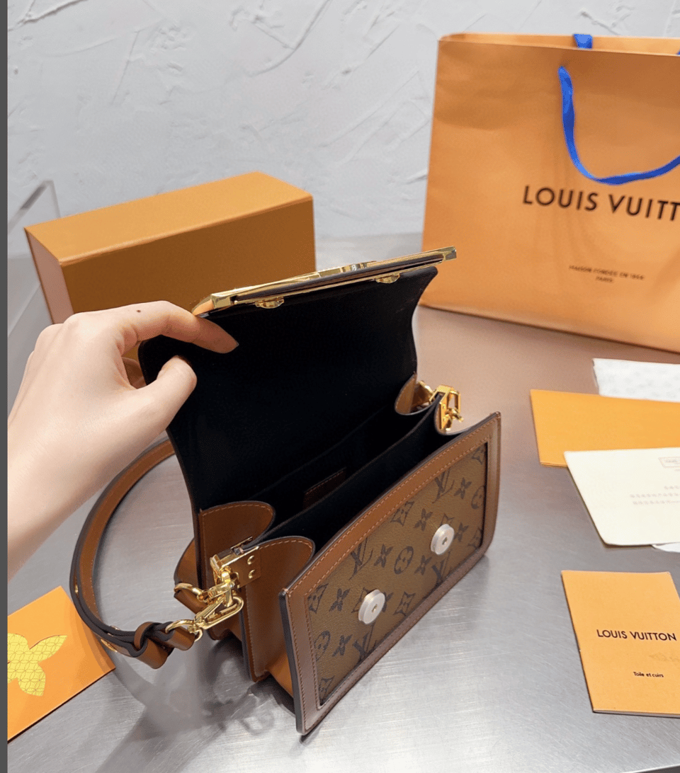 Louis Vuitton Mini Dauphine Lock Xl Brown 20Cm M46537 view 9