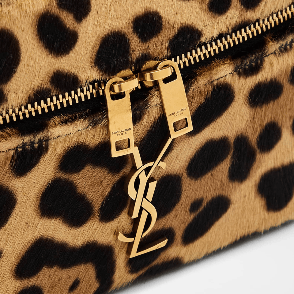 Saint Laurent Leopard Haircalf Vanity Bag with YSL Monogram 18cm view 5