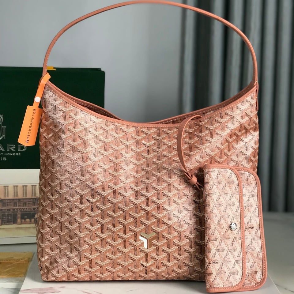 Goyard Hobo Bohème 42 Cm Manhattan Pink Goyardine Canvas And Lambskin view 2