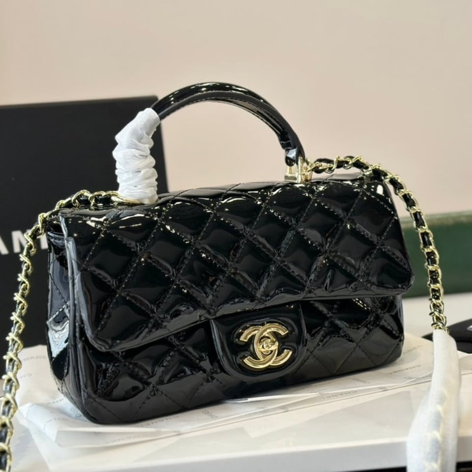 Chanel Mini Classic Handbag With Top Handle Black 20Cm/7.8in As2431 B18237 94305 view 3