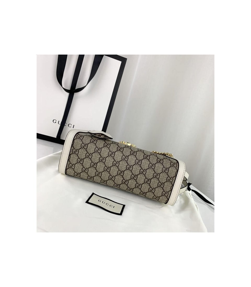 Gucci GG Supreme Padlock Small Shoulder Bag White view 10