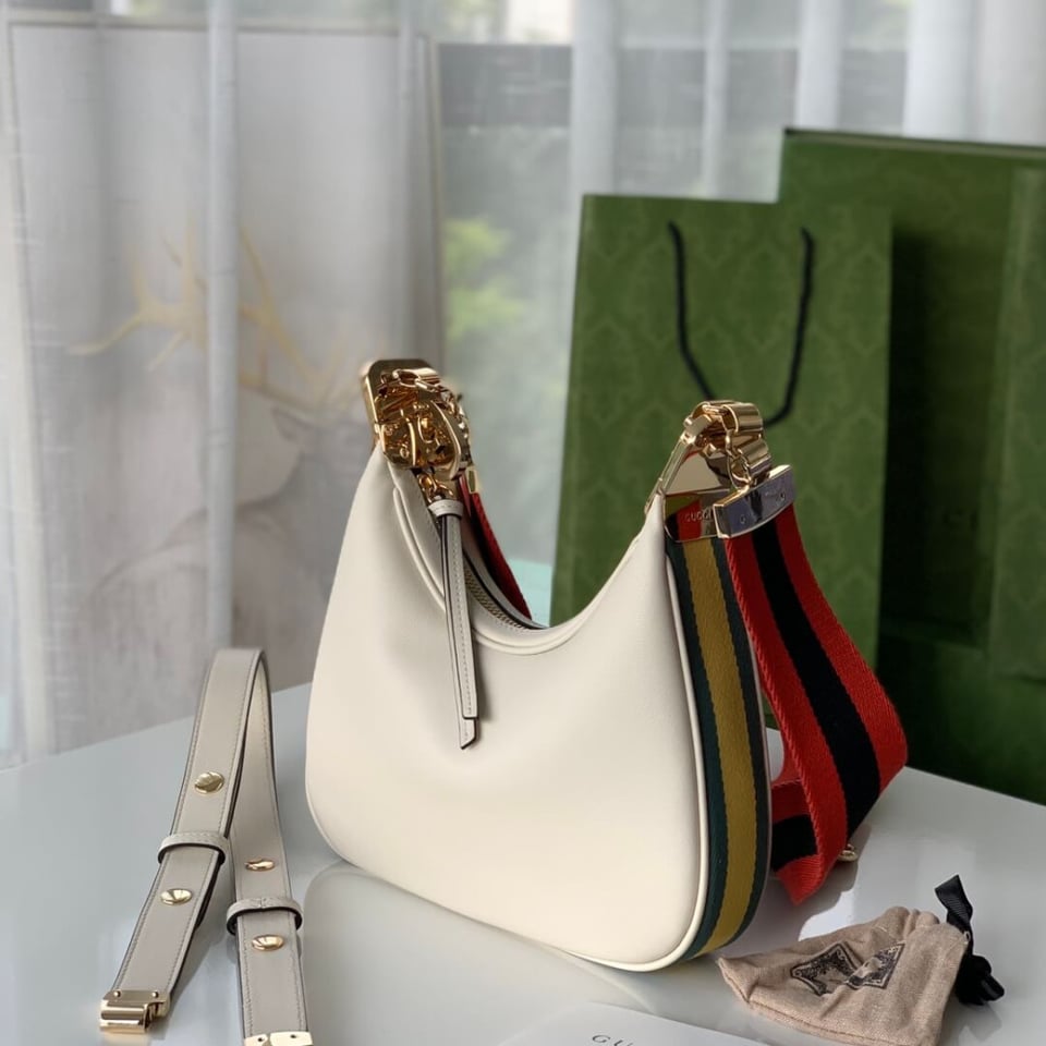 Gucci White Leather Attache Small Shoulder Bag view 5
