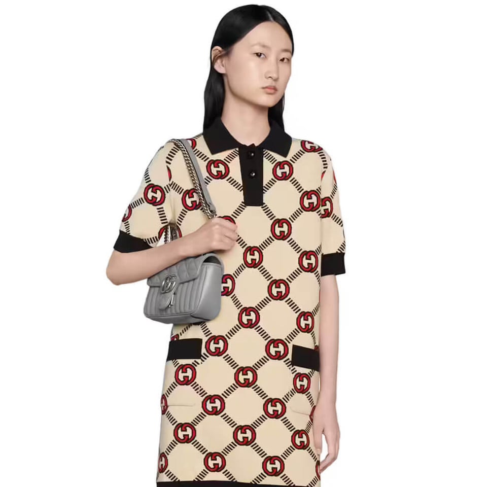 Gucci GG Marmont Mini Shoulder Bag Grey view 3