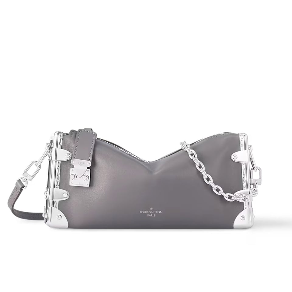 Louis Vuitton Slim Trunk Bag Calfskin Gris Trianon 23Cm M12596 view 2