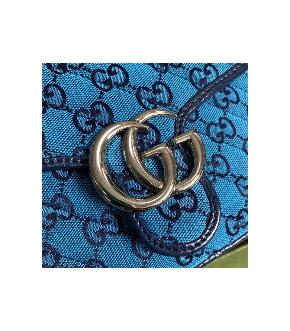 Gucci GG Marmont Multicolour Mini Top Handle Bag Blue view 7