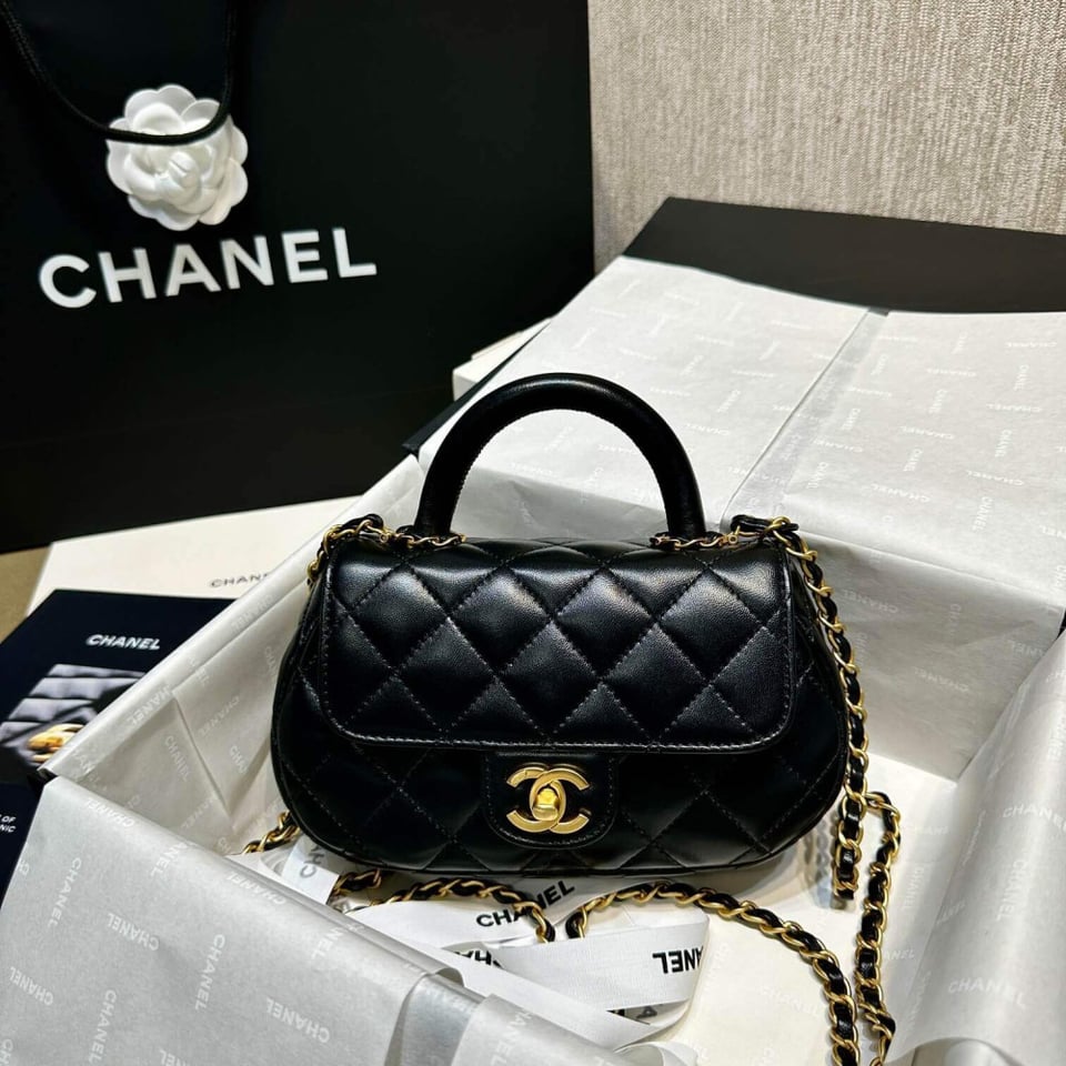 Chanel 24C Quilted Lambskin Small Bag With Top Handle view 4