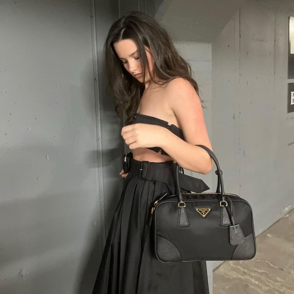 Prada Re Edition 1978 Medium Re Nylon And Saffiano Two Handle Bag Black 30Cm view 6