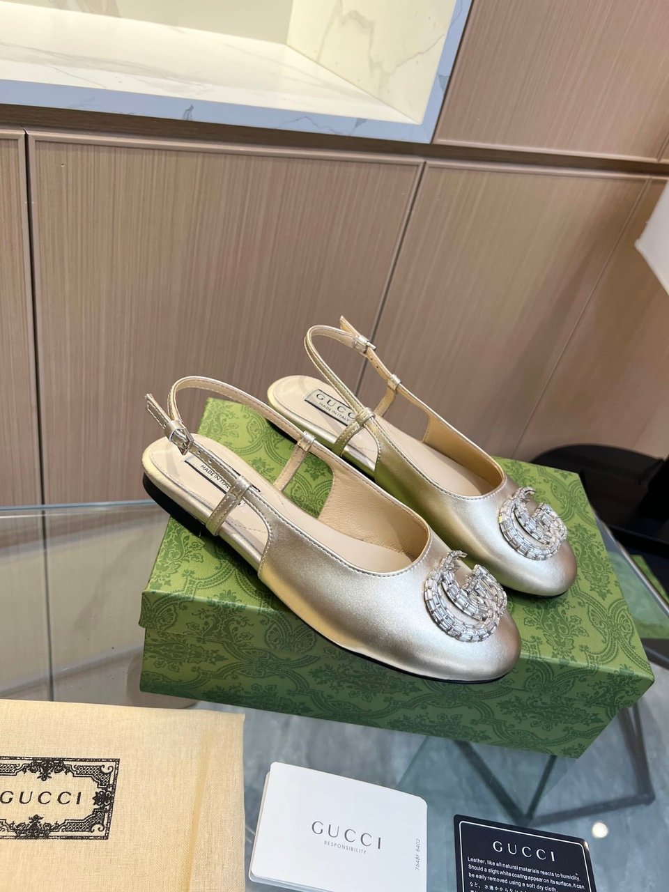 Gucci Gg Crystal Slingback Silver view 7