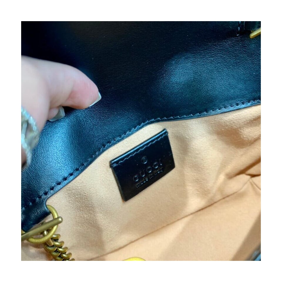 Gucci GG Marmont Matelasse Chevron Leather Super Mini Bag Black view 13