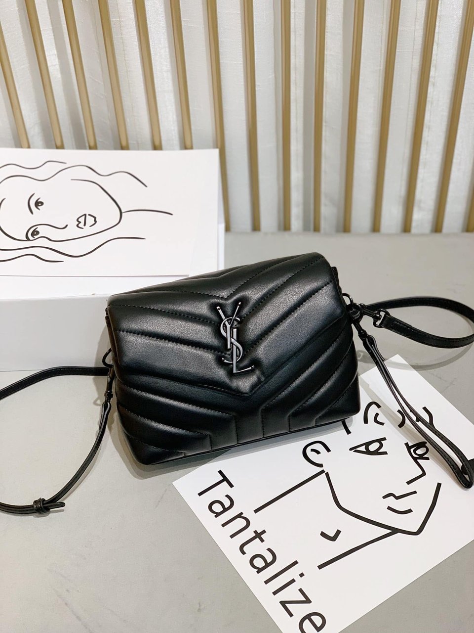Saint Laurent Loulou Toy Strap Bag In Quilted Y Leather With Black Hardware view 10