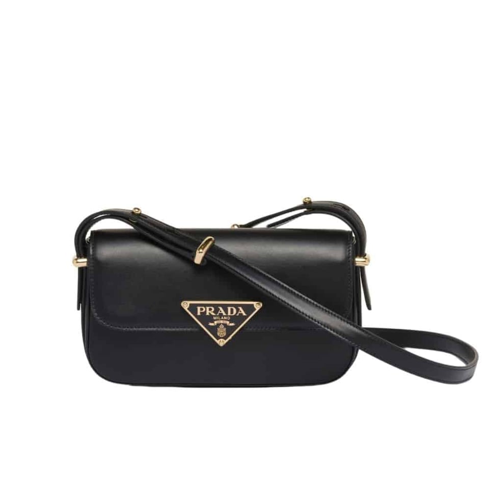 Prada Leather Shoulder Bag Black 21Cm view 2