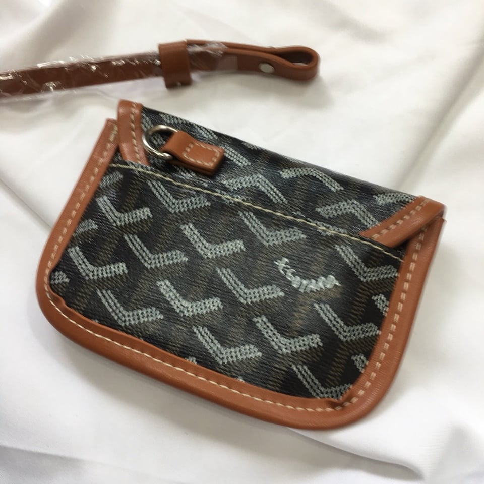 Goyard Anjou Mini Bag 20cm Black And Tan Canvas view 9