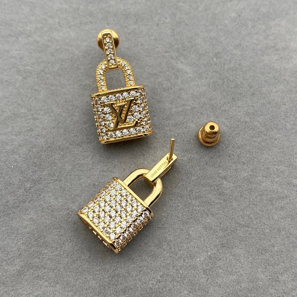 Louis Vuitton Gold Padlock Earrings view 3