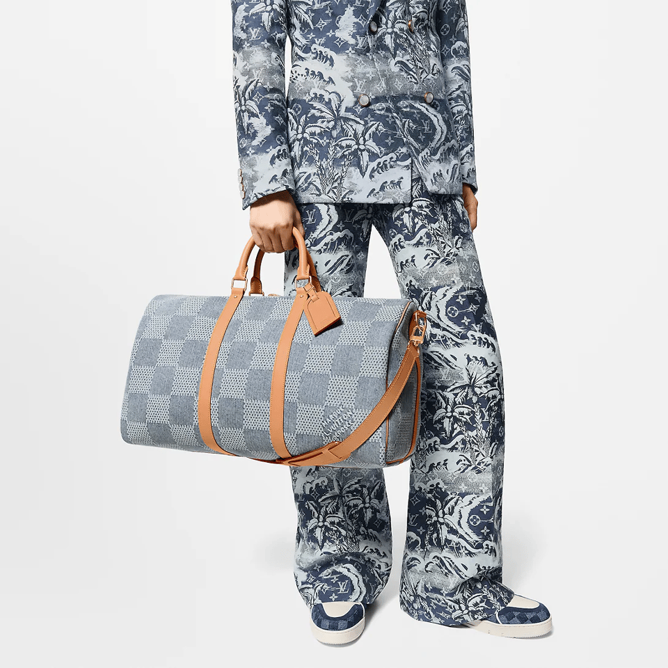 Louis Vuitton Keepall Bandoulière 50 Bag ‘Blue’ 50Cm N40739 view 10